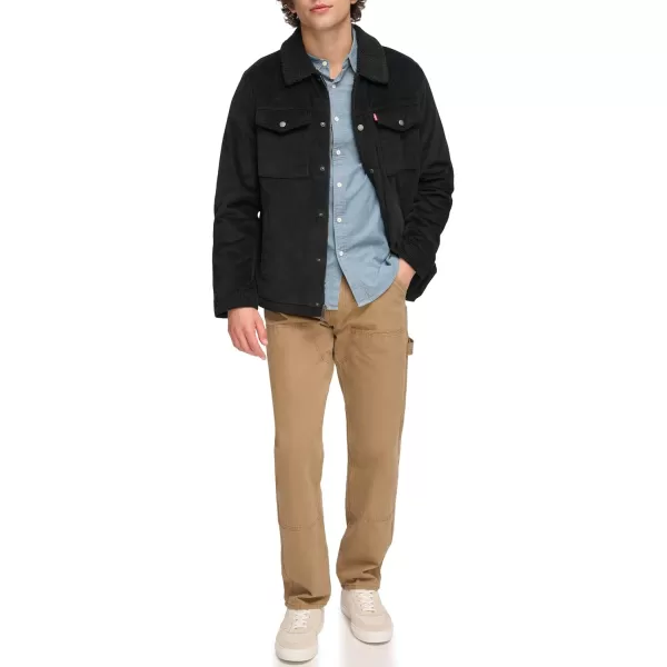 Levis Mens Corduroy Sherpa Trucker JacketBlack Wide Wale