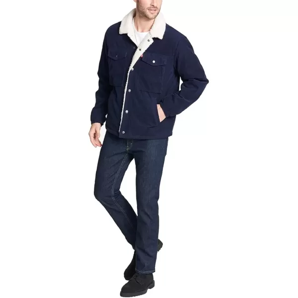 Levis Mens Corduroy Sherpa Trucker JacketNavy