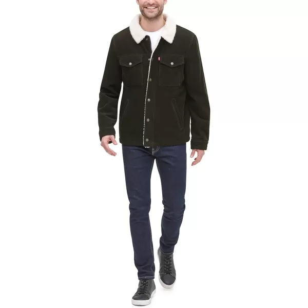 Levis Mens Corduroy Sherpa Trucker JacketOlive