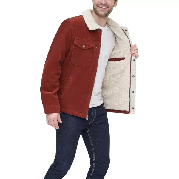 Levis Mens Corduroy Sherpa Trucker JacketRust