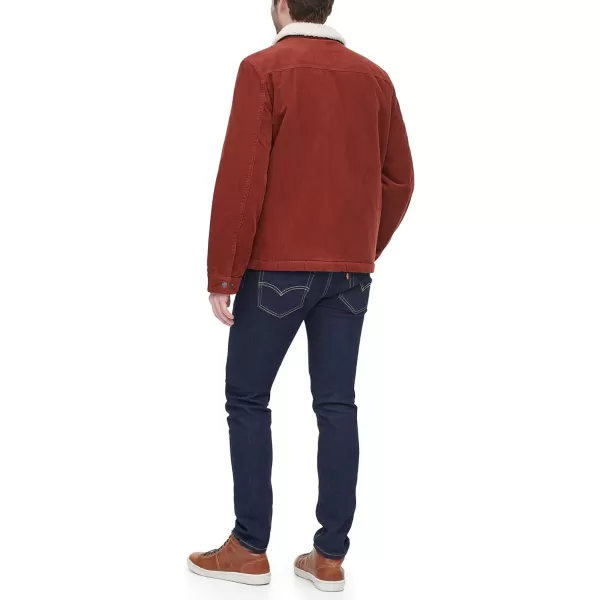 Levis Mens Corduroy Sherpa Trucker JacketRust