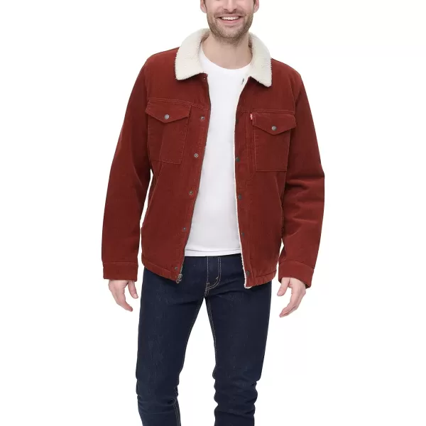 Levis Mens Corduroy Sherpa Trucker JacketRust