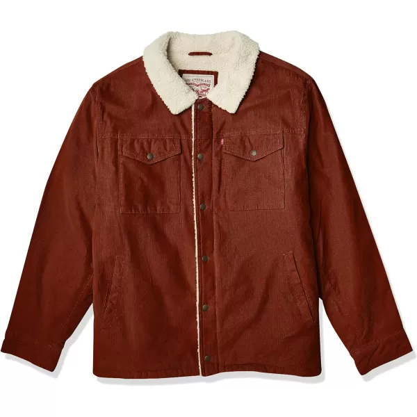 Levis Mens Corduroy Sherpa Trucker JacketRust