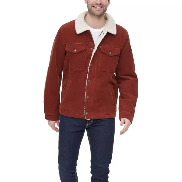 Levis Mens Corduroy Sherpa Trucker JacketRust