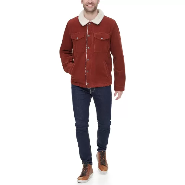 Levis Mens Corduroy Sherpa Trucker JacketRust
