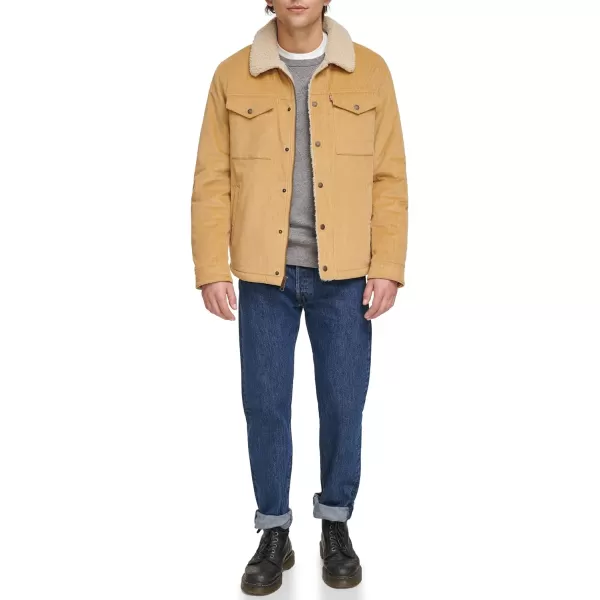 Levis Mens Corduroy Sherpa Trucker JacketSand Wide Wale