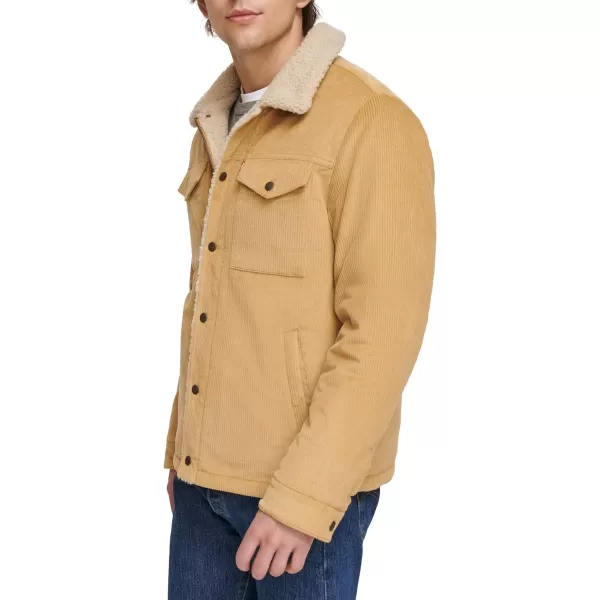 Levis Mens Corduroy Sherpa Trucker JacketSand Wide Wale