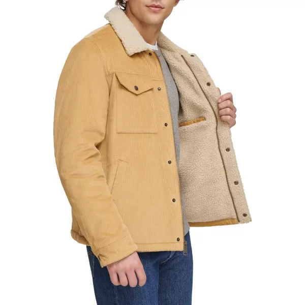 Levis Mens Corduroy Sherpa Trucker JacketSand Wide Wale