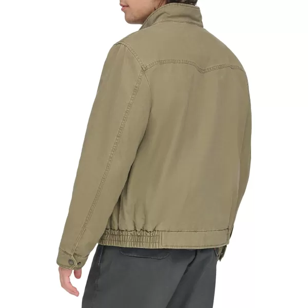 Levis Mens Cotton Canvas Harrington JacketLight Olive