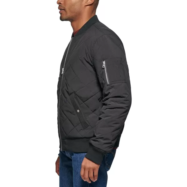 Levis Mens Diamond Quilted Bomber JacketBlack