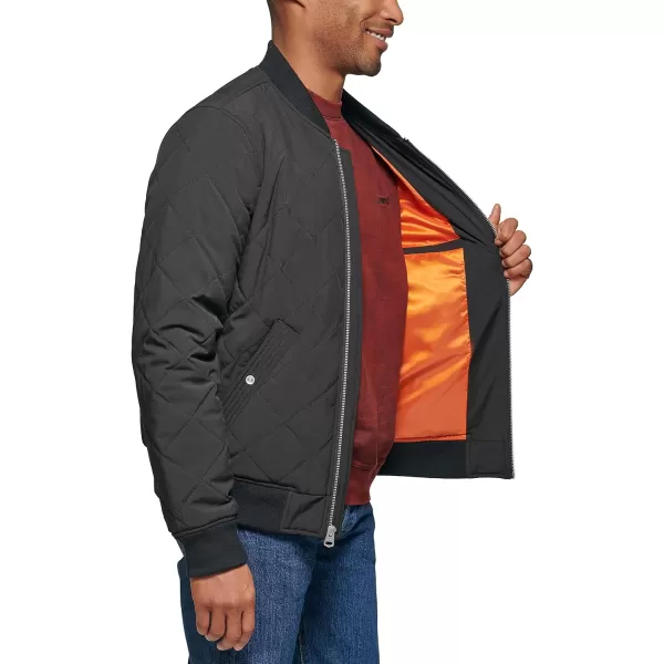 Levis Mens Diamond Quilted Bomber JacketBlack