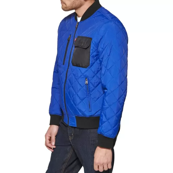 Levis Mens Diamond Quilted Bomber JacketBlue