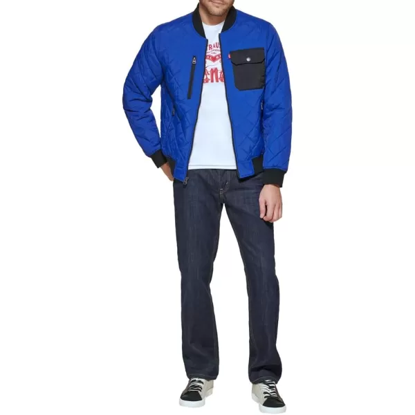 Levis Mens Diamond Quilted Bomber JacketBlue