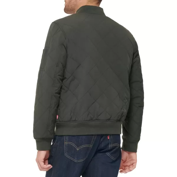 Levis Mens Diamond Quilted Bomber JacketOlive