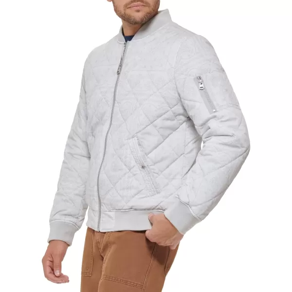 Levis Mens Diamond Quilted Bomber JacketWhite Bandana Print