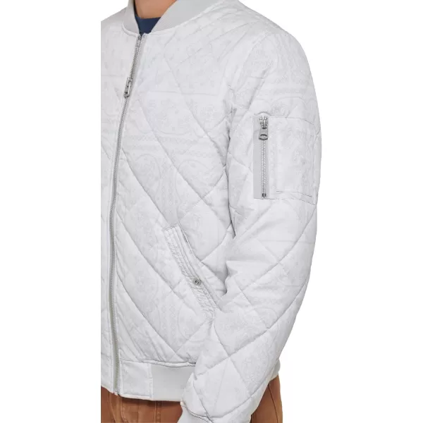 Levis Mens Diamond Quilted Bomber JacketWhite Bandana Print