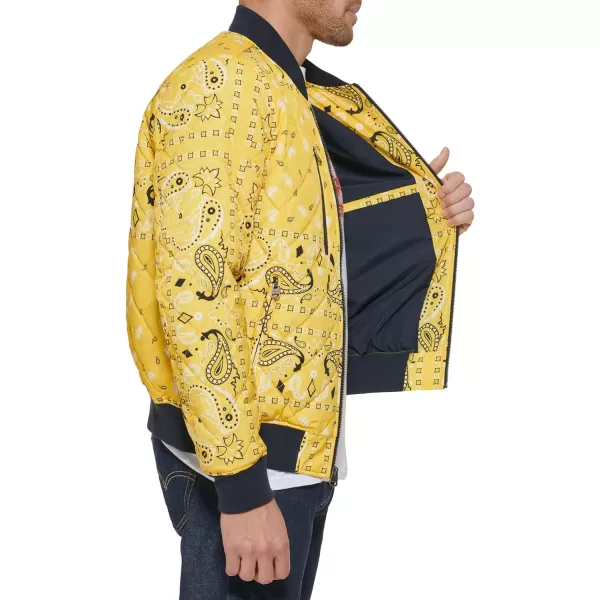 Levis Mens Diamond Quilted Bomber JacketYellow Bandana