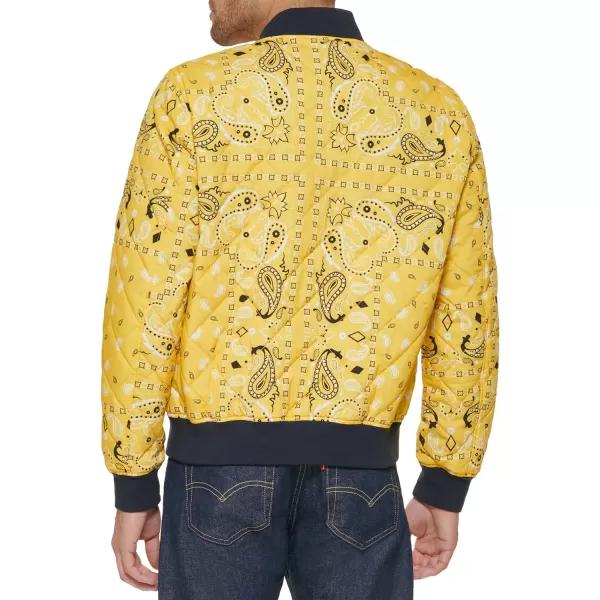 Levis Mens Diamond Quilted Bomber JacketYellow Bandana