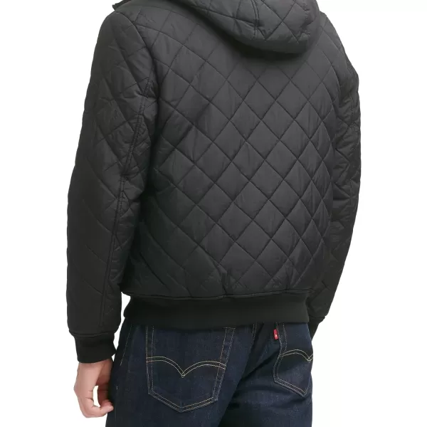 Levis Mens Diamond Quilted Sherpa Lined Bomber JacketBrown