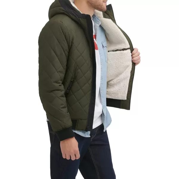 Levis Mens Diamond Quilted Sherpa Lined Bomber JacketCamouflage