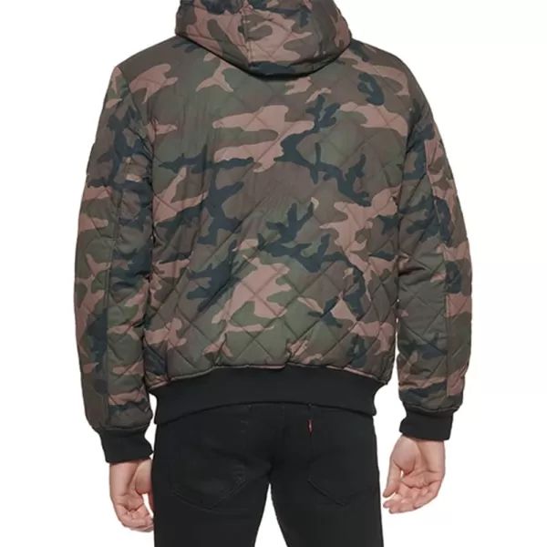 Levis Mens Diamond Quilted Sherpa Lined Bomber JacketDeep Camouflage