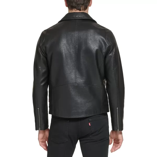 Levis Mens Faux Leather Motorcycle JacketBlack Multi Zip