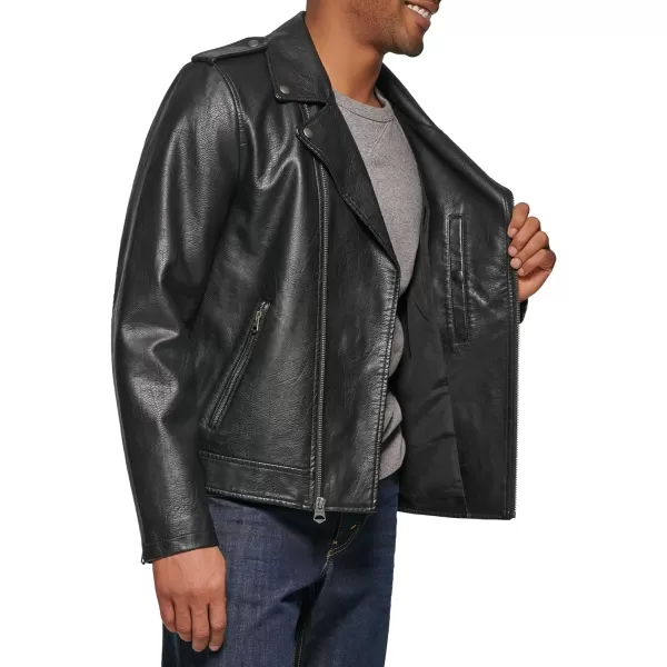 Levis Mens Faux Leather Motorcycle JacketNew Black