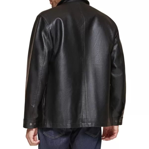Levis Mens Faux Leather Oversized Shirt JacketBlack