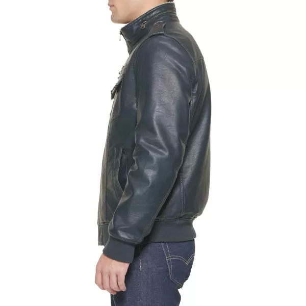 Levis Mens Faux Leather Sherpa Aviator Bomber Jacket Regular amp Big amp Tall SizesDeep Navy