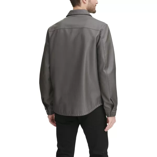 Levis Mens Faux Leather Shirt JacketCharcoal