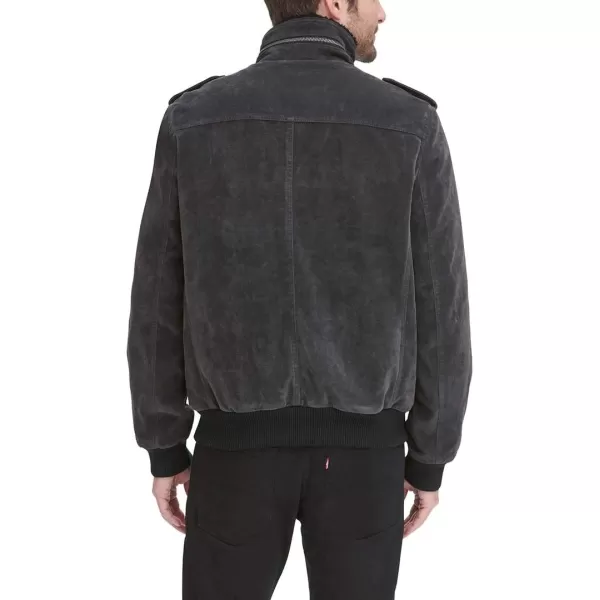 Levis Mens Faux Suede Sherpa Aviator Bomber JacketCharcoal