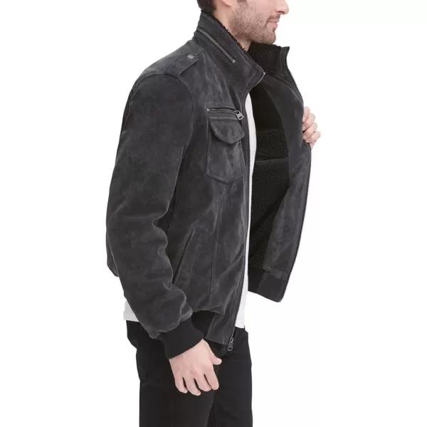 Levis Mens Faux Suede Sherpa Aviator Bomber JacketCharcoal