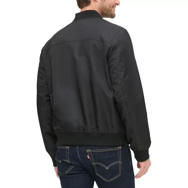 Levis Mens Flight Satin Bomber JacketBlack Classic Unfilled