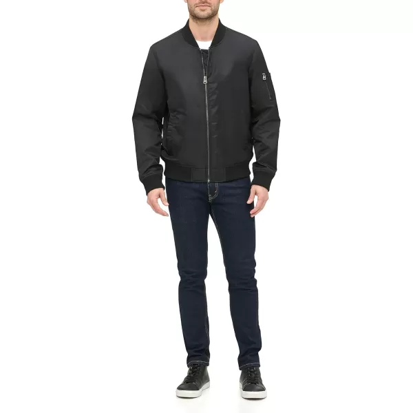 Levis Mens Flight Satin Bomber JacketBlack Classic Unfilled