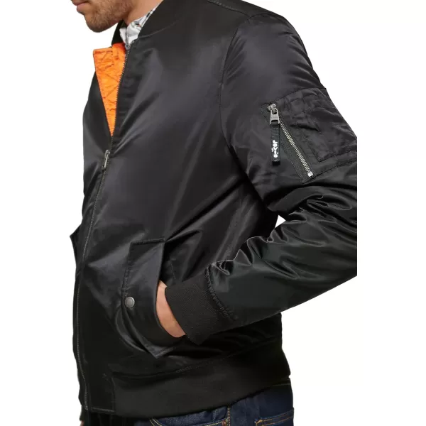 Levis Mens Flight Satin Bomber JacketBlack Ma1 Filled