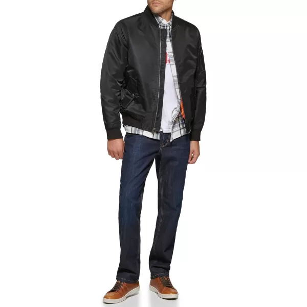 Levis Mens Flight Satin Bomber JacketBlack Ma1 Filled