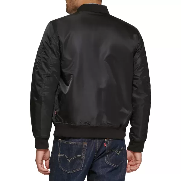 Levis Mens Flight Satin Bomber JacketBlack Ma1 Filled