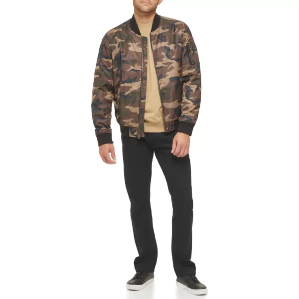 Levis Mens Flight Satin Bomber JacketCamo Classic Unfilled