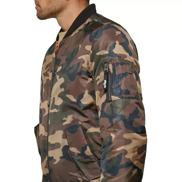 Levis Mens Flight Satin Bomber JacketCamo Ma1 Filled