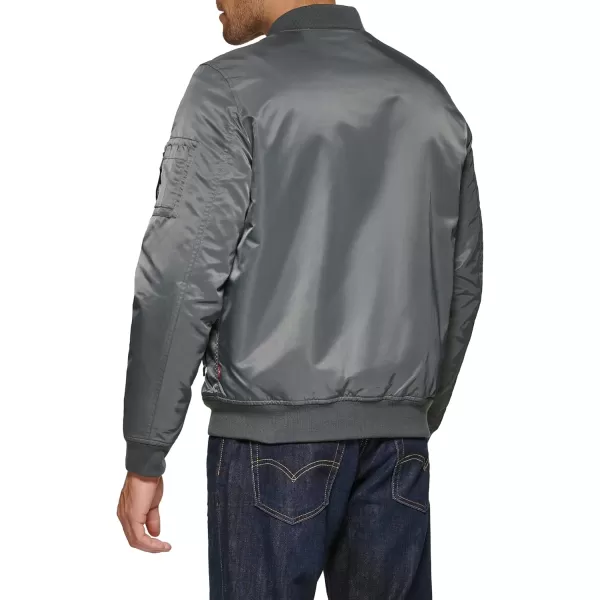 Levis Mens Flight Satin Bomber JacketGrey Ma1 Filled