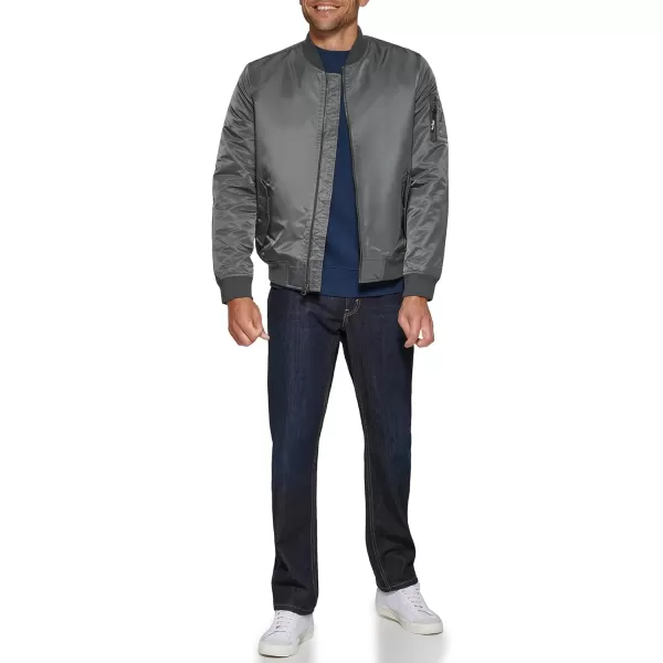 Levis Mens Flight Satin Bomber JacketGrey Ma1 Filled