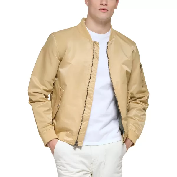 Levis Mens Flight Satin Bomber JacketKhaki Ma1 Unfilled