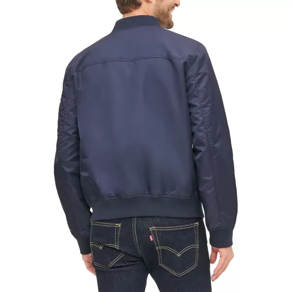 Levis Mens Flight Satin Bomber JacketNavy Classic Unfilled