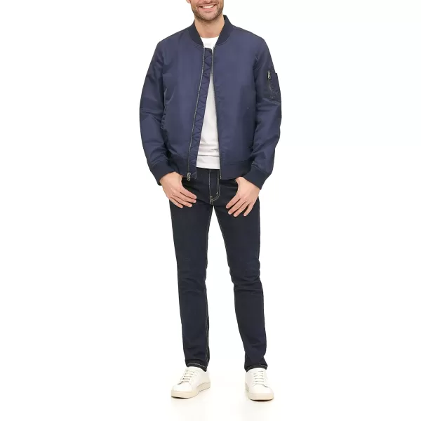 Levis Mens Flight Satin Bomber JacketNavy Classic Unfilled