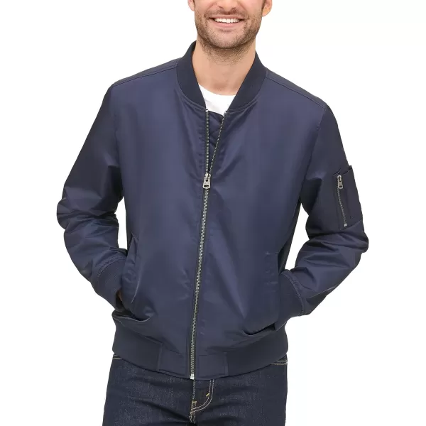 Levis Mens Flight Satin Bomber JacketNavy Classic Unfilled