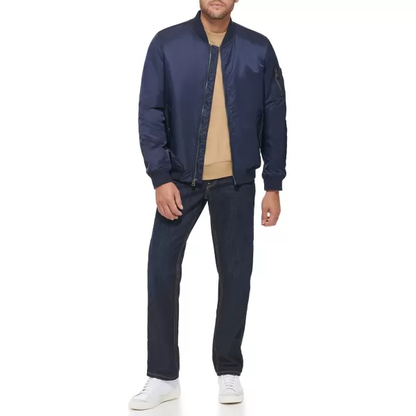 Levis Mens Flight Satin Bomber JacketNavy Ma1 Filled