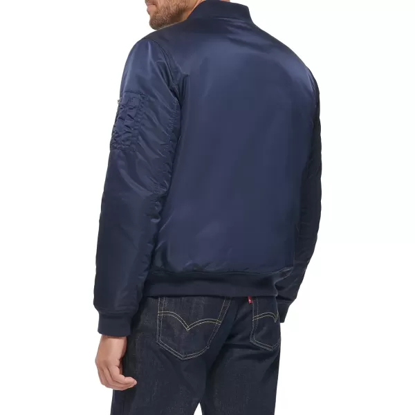 Levis Mens Flight Satin Bomber JacketNavy Ma1 Filled