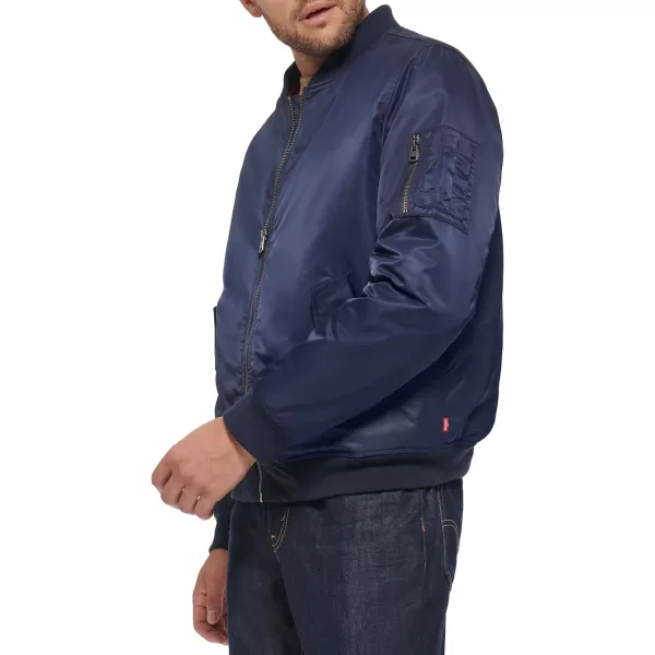 Levis Mens Flight Satin Bomber JacketNavy Ma1 Filled