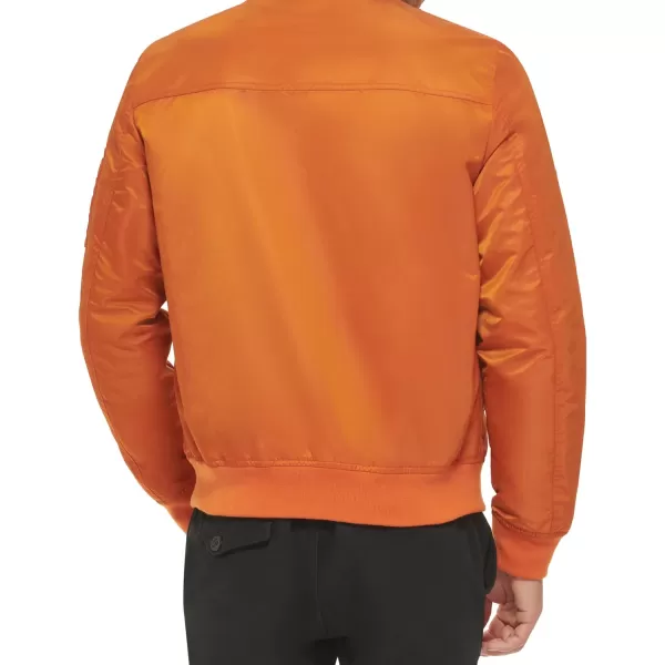 Levis Mens Flight Satin Bomber JacketOrange Classic Unfilled