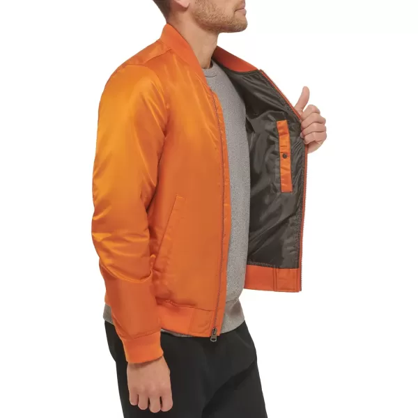 Levis Mens Flight Satin Bomber JacketOrange Classic Unfilled